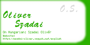 oliver szadai business card
